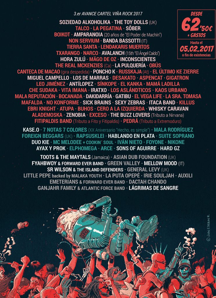 viña rock 2017 cartel - cmon murcia