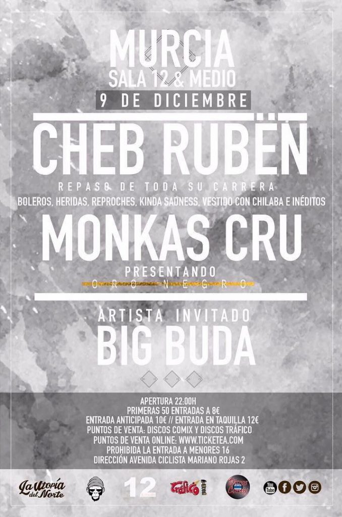 cheb ruben monkas cru murcia entradas - cmon